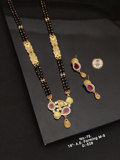 A.D Diamond 1 Gram Forming Mangalsutra With VeautifulEarrings