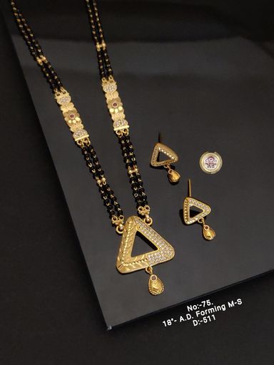 A.D Diamond 1 Gram Forming Mangalsutra With VeautifulEarrings