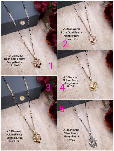A.D Diamond Rose Gold Fancy Mangalsutra