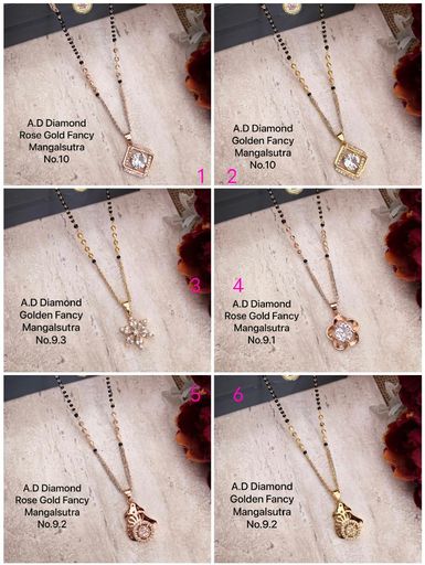 A.d Diamond Rose Gold Fancy Mangalsutra