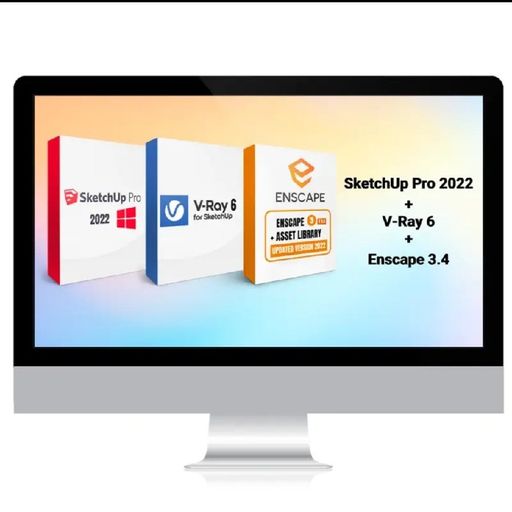 SketchUp Pro 2022 + V-Ray 6 + Enscape 3.4 + Asset Library | Latest 2022 l WindowsSale!🔍