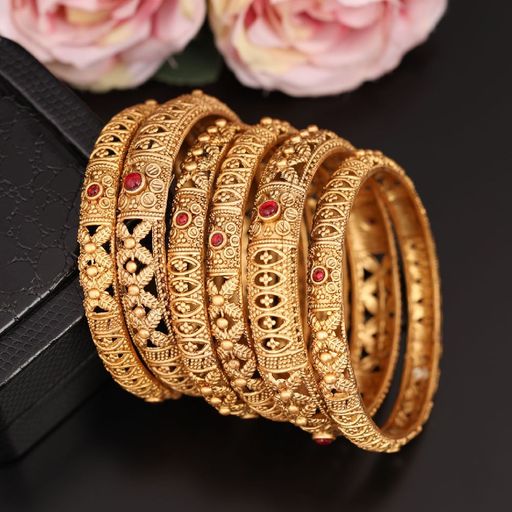 Gold Plated Antique Bangles