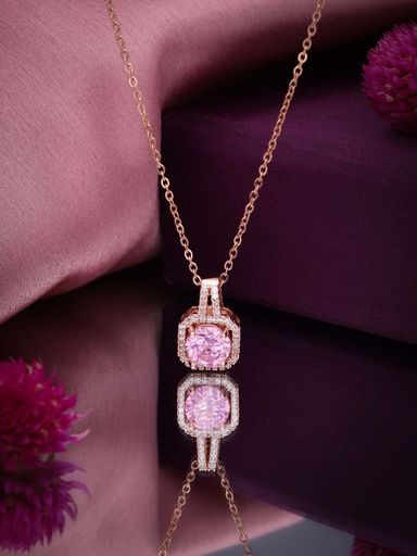 Rose Gold Plated Pendant Chain Necklace