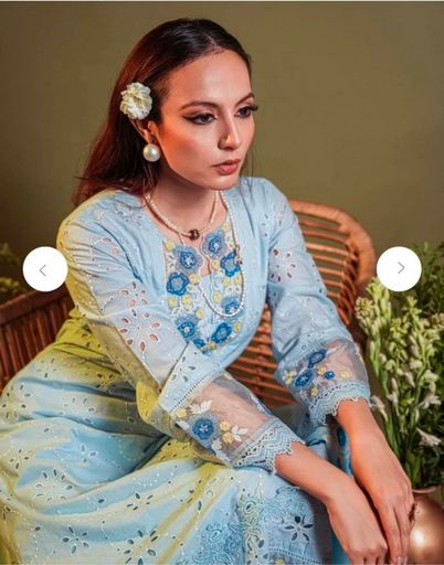 HEEPOSH floral embroidered pure cotton kurtas with dupatta 
