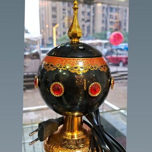 Elite Bakhoor Incense Burner Adorned with Red Rubies