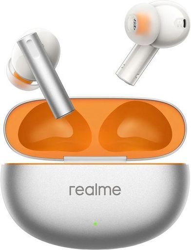 realme Buds Air 6 TWS Earbuds with 12.4 mm Deep Bass Driver, 40 Hours Play time, Fast Charge,50 dB ANC,LHDC 5.0, 55 ms Low Latency, IP55 Dust & Water Resistant, Bluetooth v5.3 (Flame Silver)