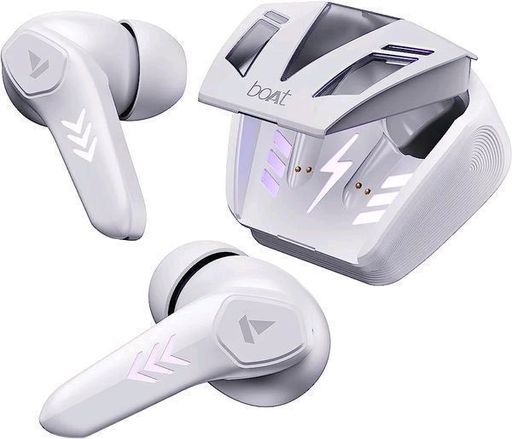 BoAt Airdopes 190 In Ear TWS Earbuds With Beast Mode(50ms) For Gaming, 40H Playtime, Breathing LEDs, Quad Mics ENx Tech, ASAP Charge & BTv5.3(White Sabre)