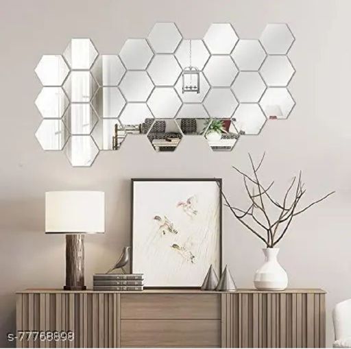 Hexagonal Reflective Decor Mirror