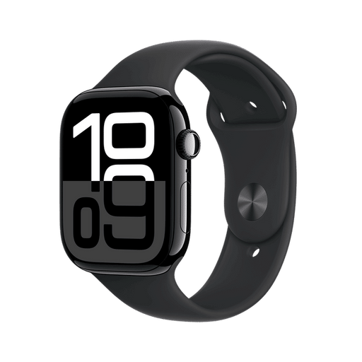 Apple Watch Series 10 GPS with Sport Band - M/L (46mm Retina LTPO3 OLED Display, Jet Black Aluminium Case)