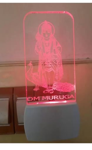 Gugan Gifts 3d Illusion Multicolor Living Room Night Lamp (12.5 cm, White)