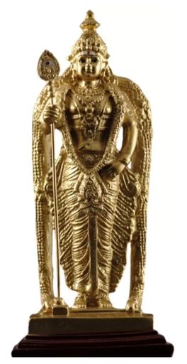 Wodec GOLDEN MALAYSIA MURUGAR STATUE-KARTIKEYA RELIGIOUS IDOL  17 cm (Stone, Gold)