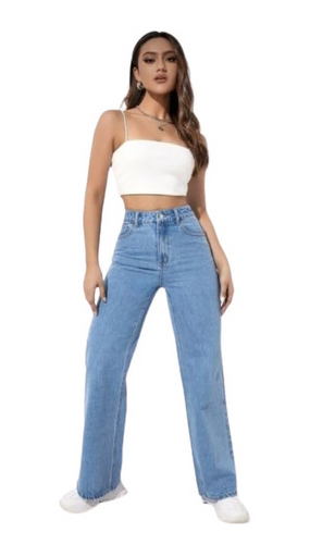 HAADIYA STORE - STYLISH WIDE LEG DENIM JEANS FOR GIRLS & WOMEN