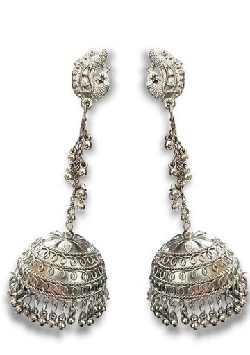 Afagani jewellery Oxide Treading jumka Earing For Women & Girls (Long pecock D...