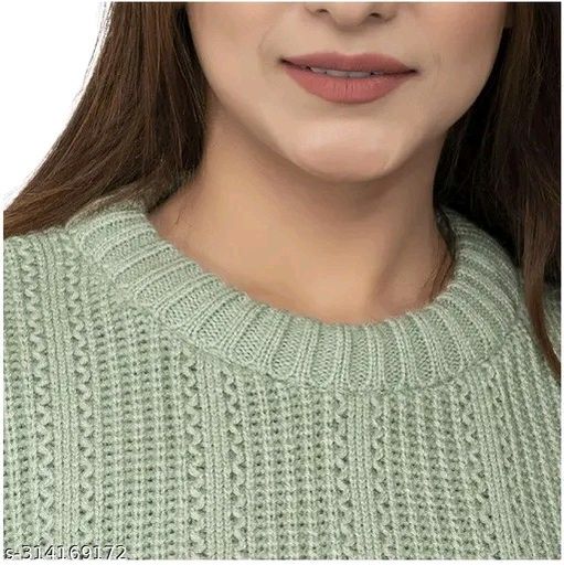 Wear lusso Women's 100% Wool Pullover Sweater - Regular Fit | Full Sl...