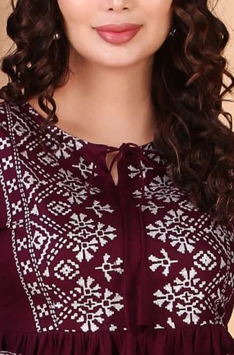 party Embellished Women Maroon Top