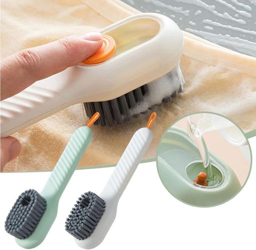 Soap Dispensing Cleaning Brush with Handle | Reusable Washing Shoe Brush for Shoes