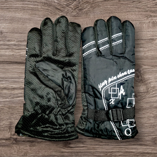anti slip snow and wind proof soft warm winter Gloves for Riding, Cycling, bike for Gents men boy (black)