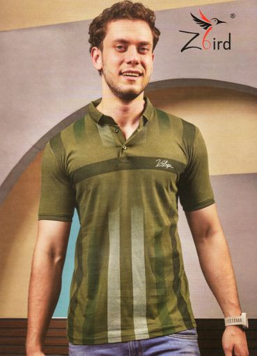 Zbird Men's Half Sleeve Polo Neck cotton Slim Printed T-shirt Size M,XL
