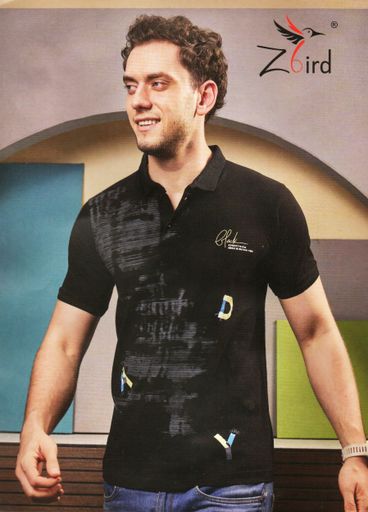 Zbird Men Half sleeve Polo Neck Slim Fit Cotton Printed T- Shirt M,XL