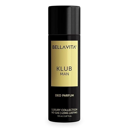 Bella Vita Luxury KLUB Man No Gas Body Deodorant Parfum for Men with Lemon, Rose and Vanilla|Musky and Spicy Long Lastin