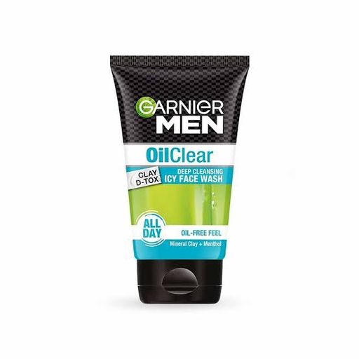 Garnier Men, Face Wash, Balances Oil Level in Skin, OilClear Clay D-Tox, 100 g