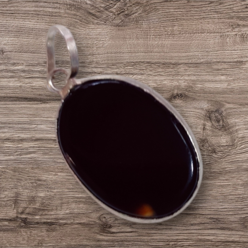 Ovel Shape Black Hakik Pendant 