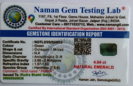 Panna (Natural Emerald) 4.84ct