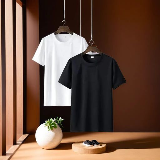 trendy sky men 2 piece combo half tshirt solid 