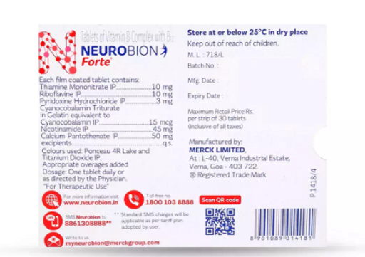 Neurobion Forte  Strip of 30 Tablet 