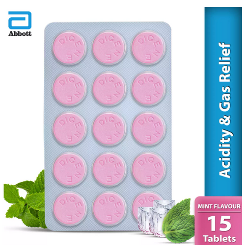 Digene Acidity & Gas Relief Tablets 15s- MintFlavour