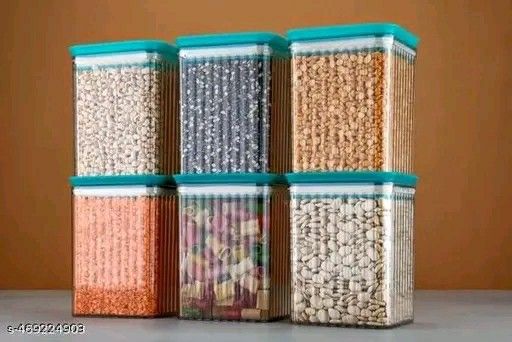 A One Plastic Square Container Set for Kitchen Storage - Pack of 6