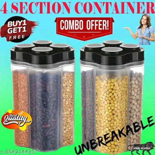 Jordy Airtight Transparent Plastic Lock Food Storage