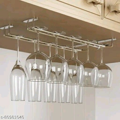 Stainless Steel Under Cabinet Wine Glass Holder