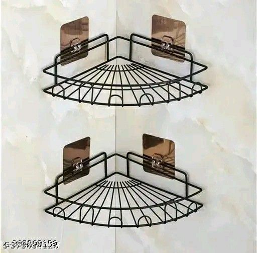 Self-Adhesive Metal Kitchen Corner Rack - Pack of 2