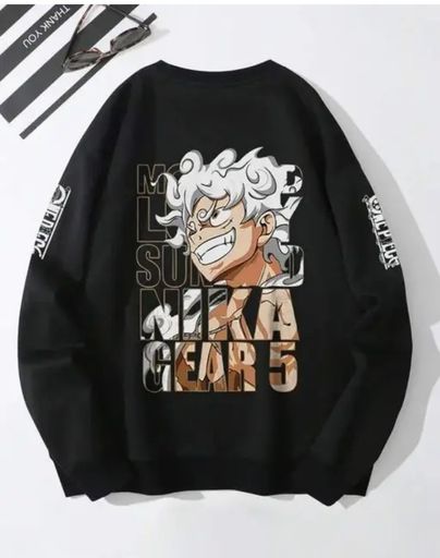 Gear 5 Printed Black Sweatshirt