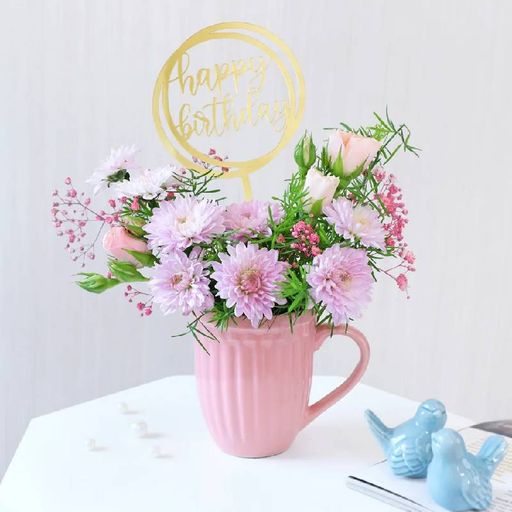 Adorable Birthday Pink Floral Arrangement 