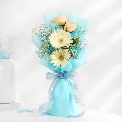 Radiant Gerbera And Roses Bouquet