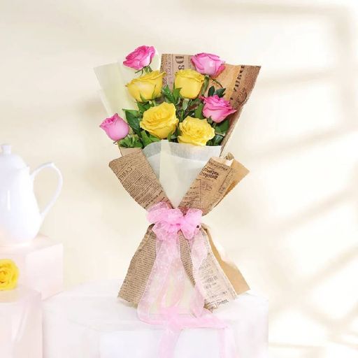 Color Burst Roses Bouquet