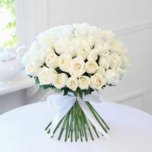 Bunch of 50 White Roses 