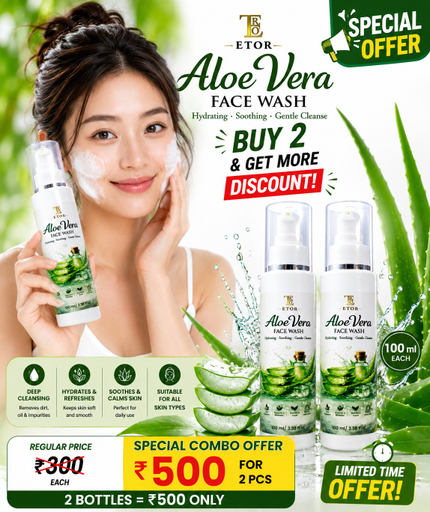 ETOR Aloe Vera Face Wash (100 ml) combo 