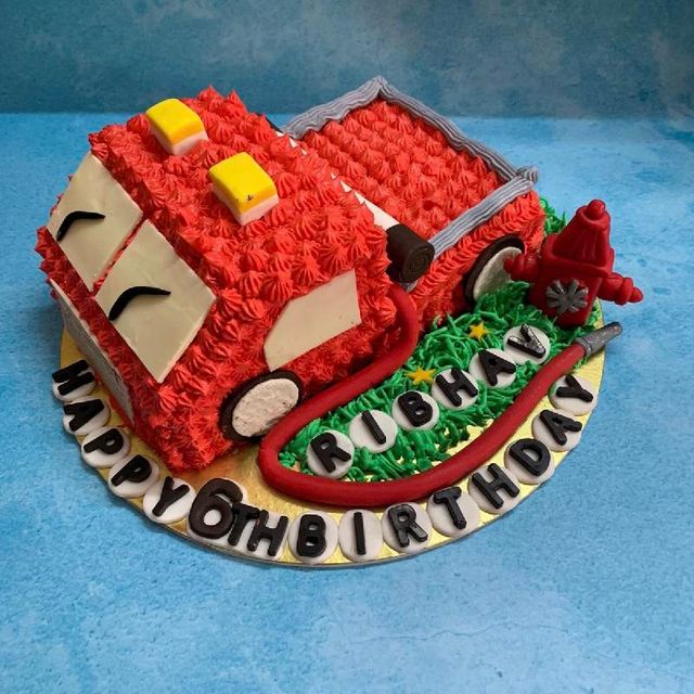Fire Engine Theme Cake 