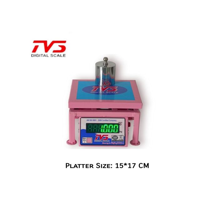 TVS Weighing Scale 10Kg Small Weight Machine,  MS Platter Size: 15*17 CM