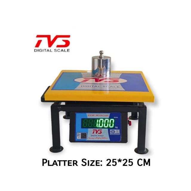 TVS Weighing Scale 50kg Economic Weight Machine,  Platter Size 25*25 CM