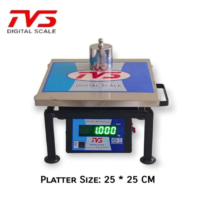 TVS Weighing Scale 50kg Small Weight Machine,  SS Platter Size: 25*25 CM