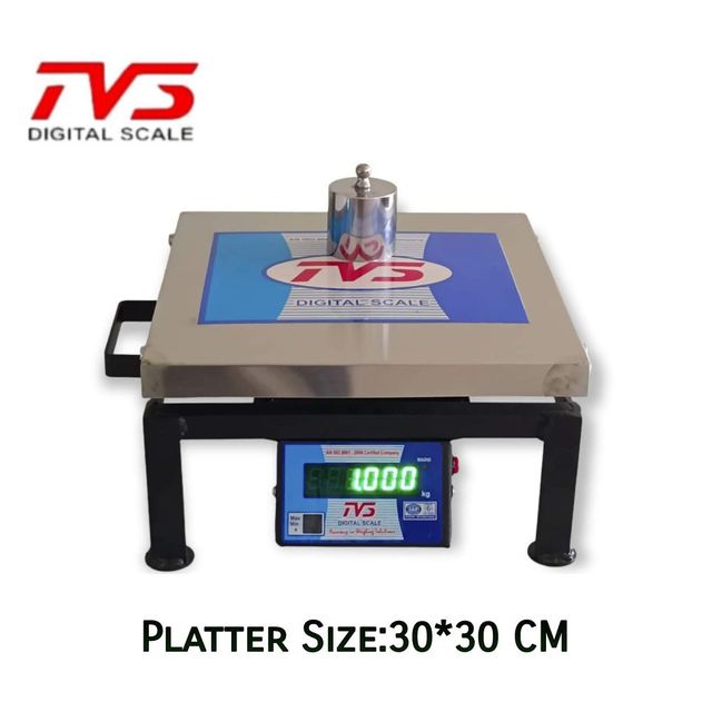 TVS Weighing Scale 100kg Portable Weight Machine,SS Platter size 30*30 CM