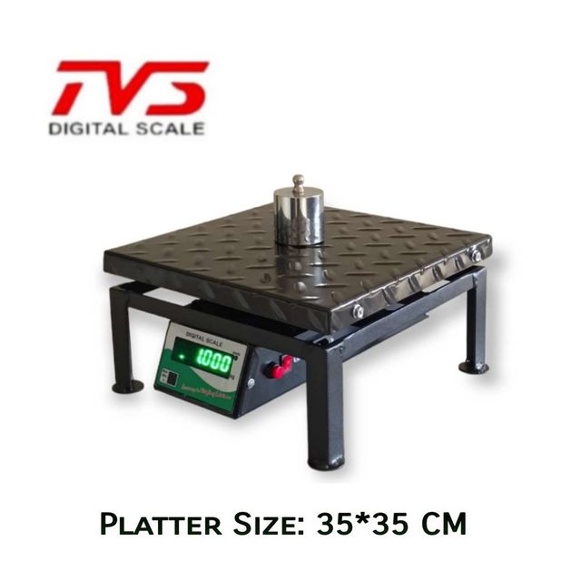 TVS Weighing Scale 150kg Portable Weight Machine,  MS Platter Size 35*35 CM