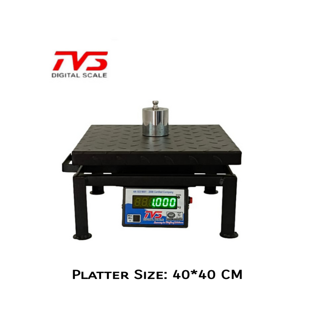 TVS Weighing Scale 200kg Portable Weight Machine,  MS Platter Size 40*40 CM