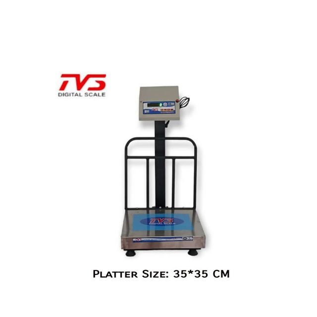 TVS Weighing Scale 50kg Small Platform Weight Machine,  SS Platter Size : 35*35 CM 