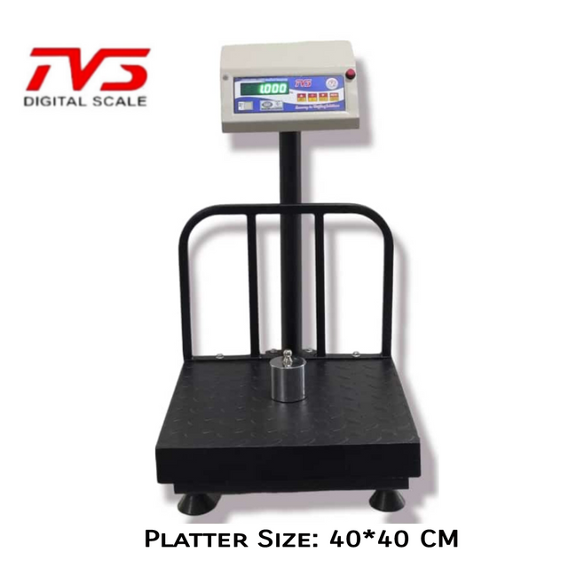 TVS Weighing Scale 100kg Medium Size Platform Weight Machine,  MS Platter Size 40*40 CM