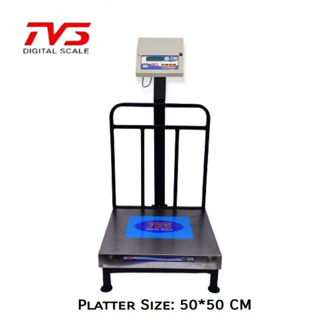 TVS Weighing Scale 200kg Platform Weight Machine,  SS Platter Size 50*50 CM